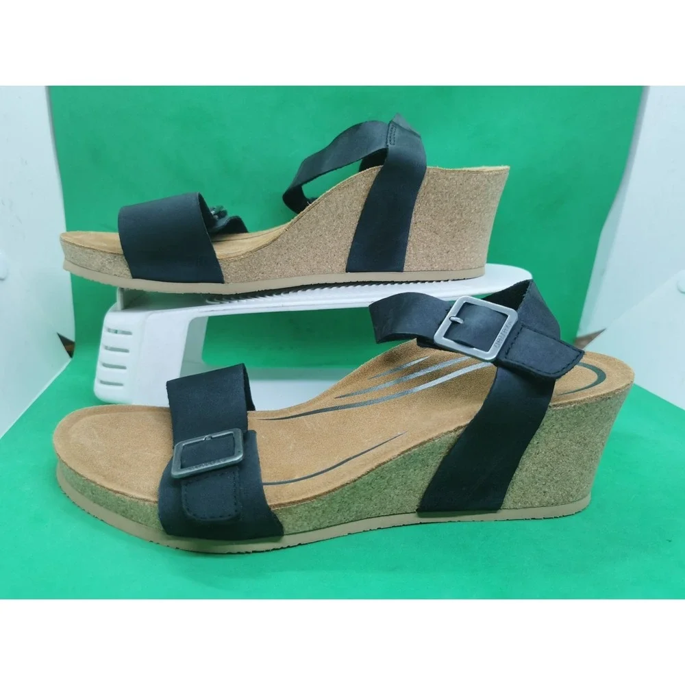 Aetrex Women's Lexa Orthopedic Ankle Strap Arch Support Wedge Sandals Size 10